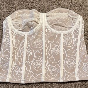 Chic Floral Lace Bustier Crop Top